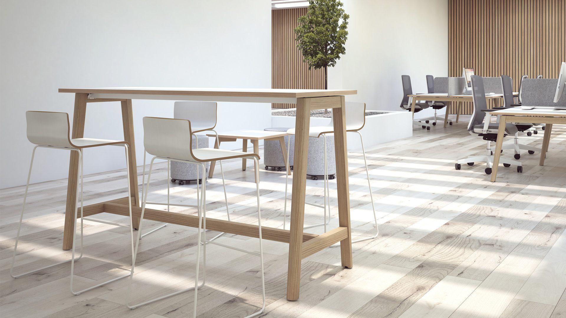 Collaborative high tables and barstools