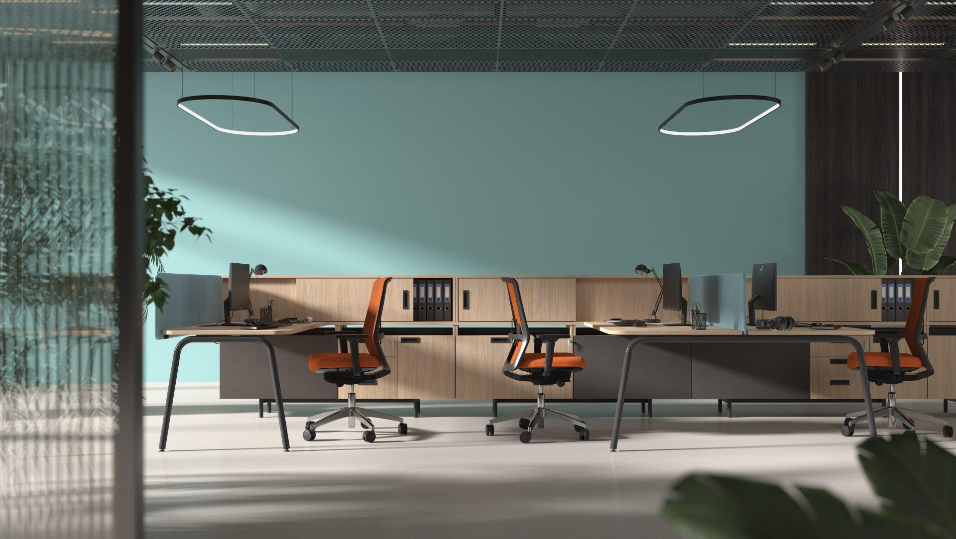 Open Plan Office desks and chairs